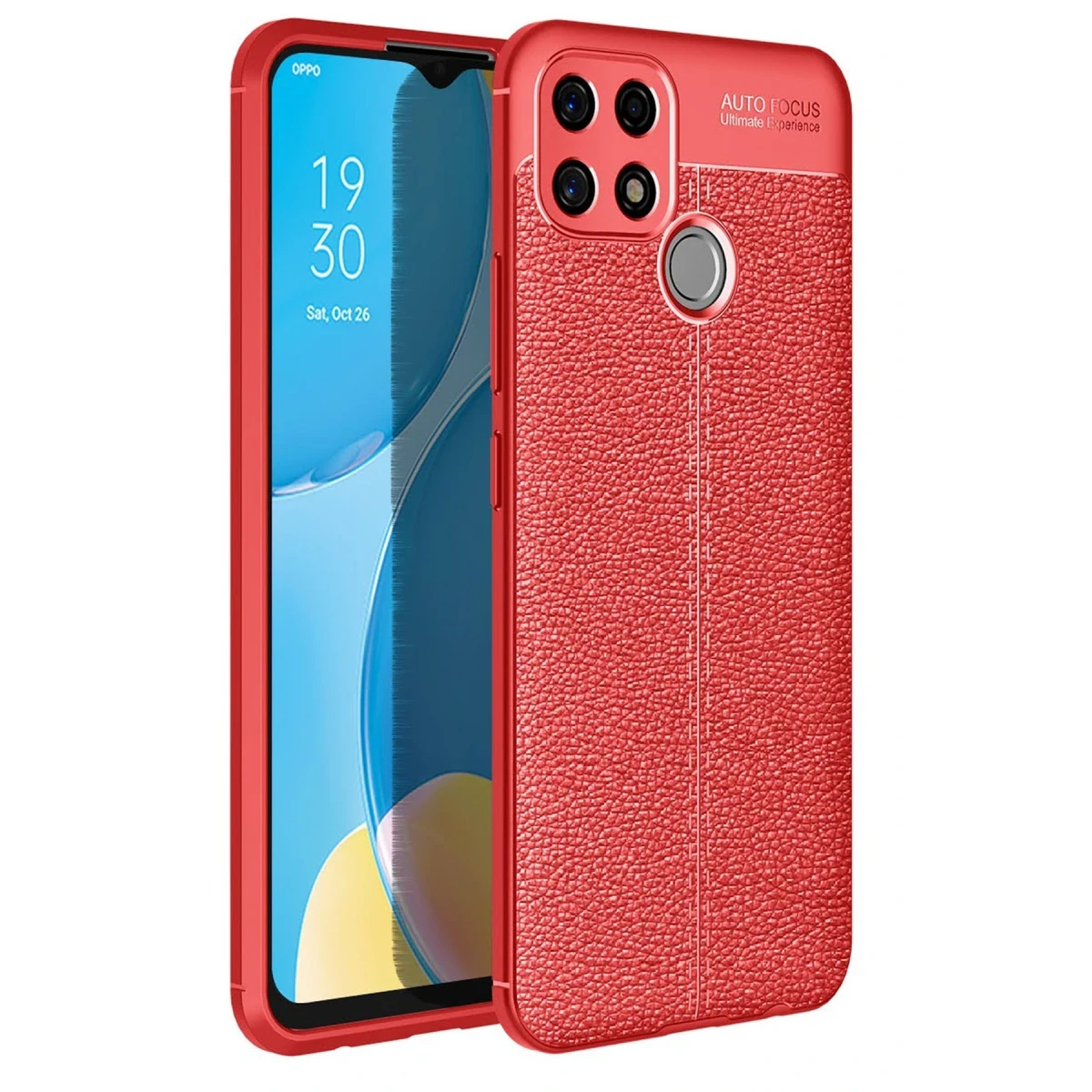 Newface Oppo A15 Kılıf Auto Focus Kapak - Kırmızı