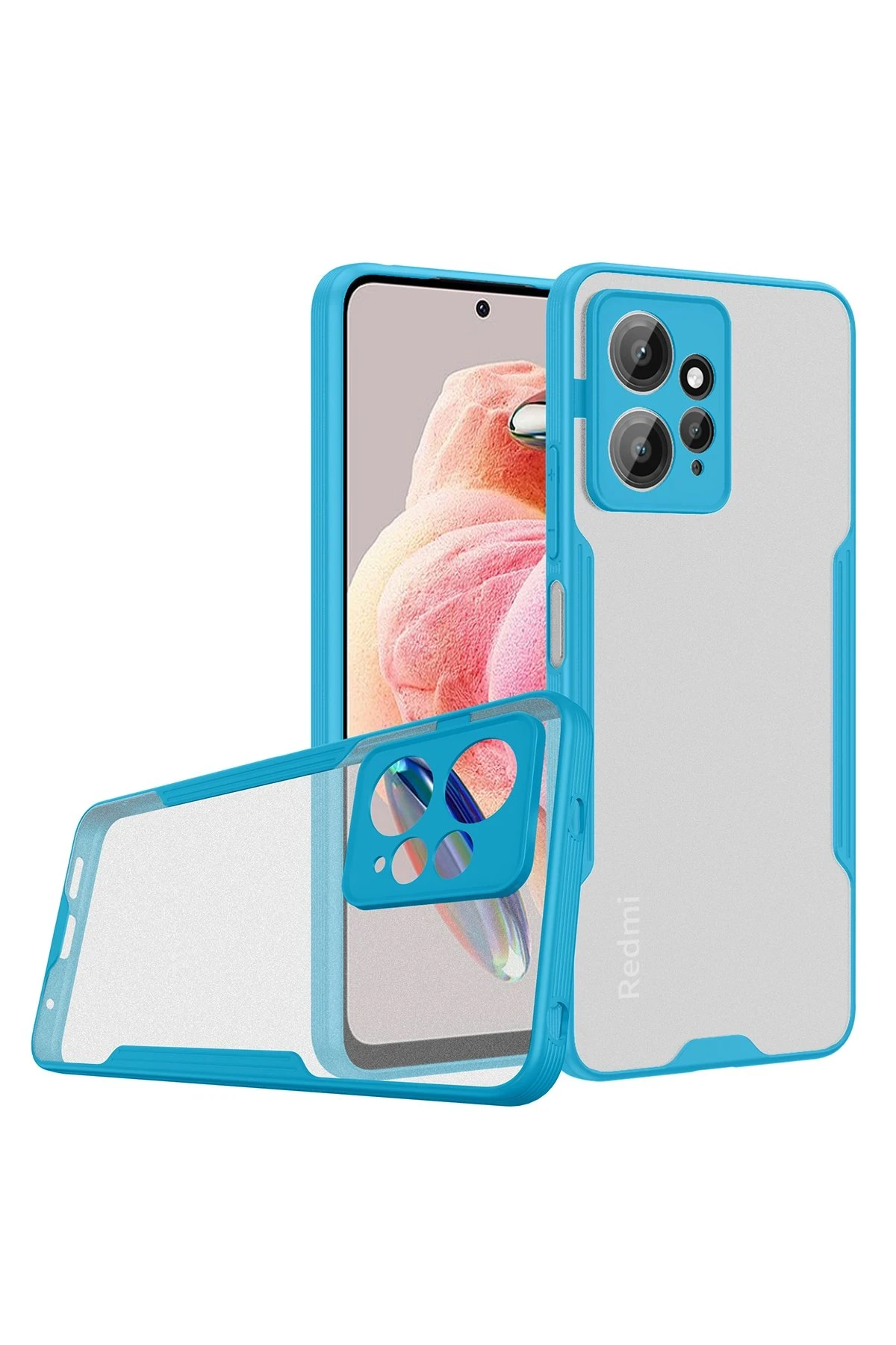 Newface Xiaomi Redmi Note 12 4G Kılıf Platin Silikon - Mavi