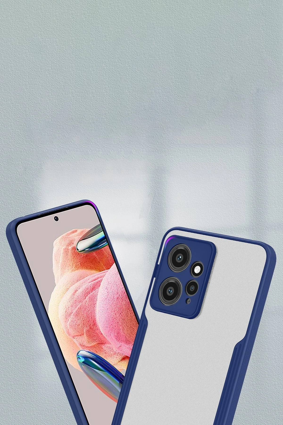 Newface Xiaomi Redmi Note 12 4G Kılıf Platin Silikon - Mavi