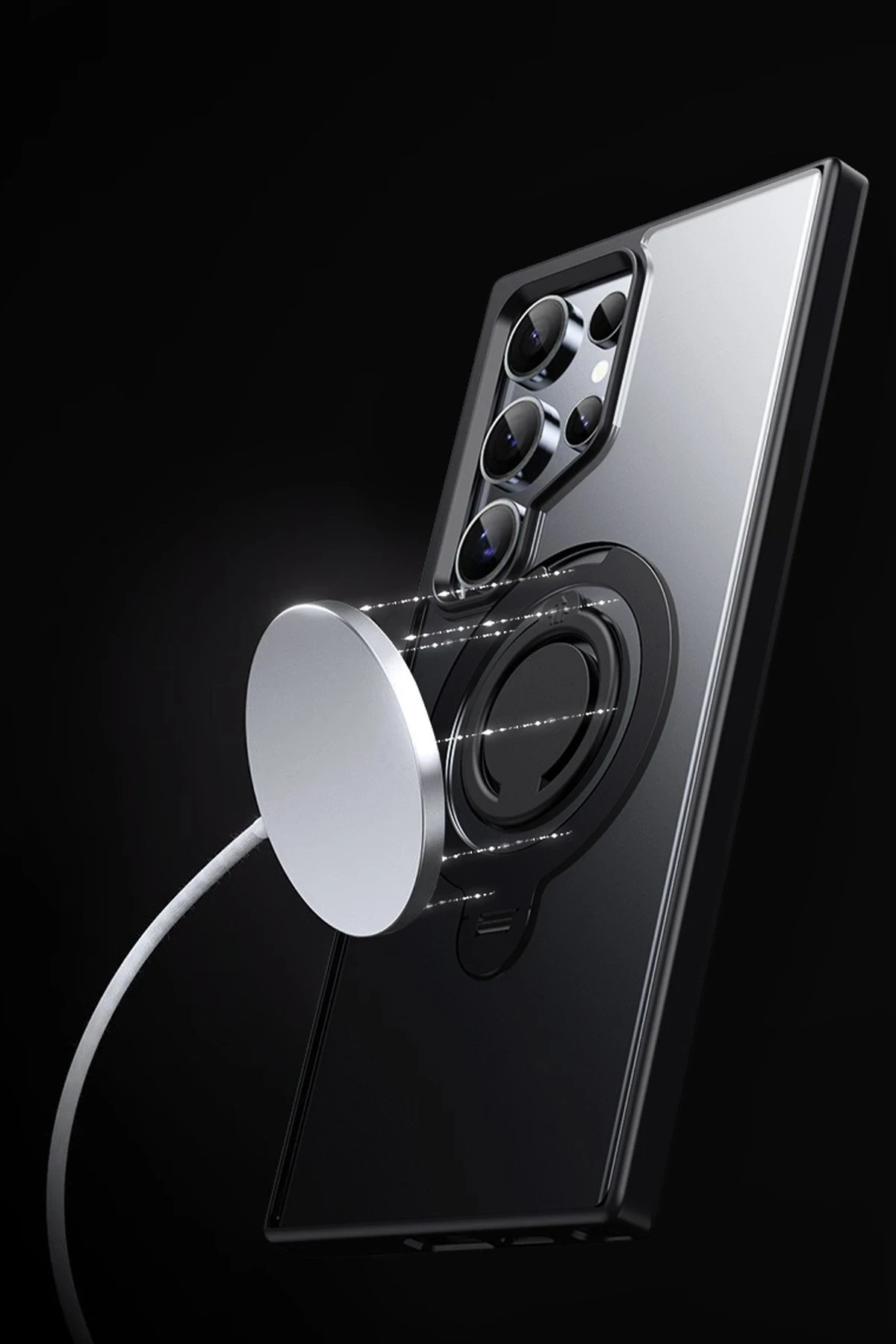 Joko Samsung Galaxy S24 Avatar 360 Dönen Magsafe Kapak - Siyah