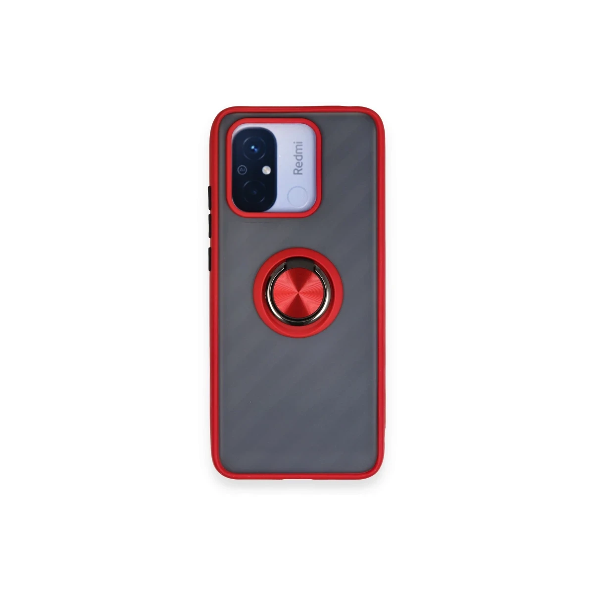 Newface Xiaomi Redmi 12C Kılıf Montreal Yüzüklü Silikon Kapak - Kırmızı
