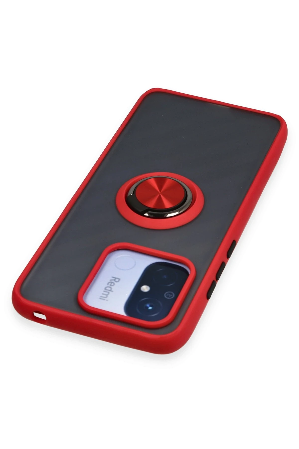 Newface Xiaomi Redmi 12C Kılıf Montreal Yüzüklü Silikon Kapak - Kırmızı