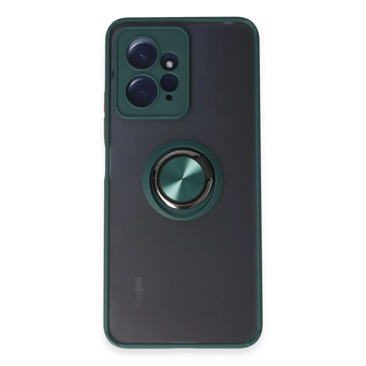 Newface Xiaomi Redmi Note 12 4G Kılıf Montreal Yüzüklü Silikon Kapak - Yeşil