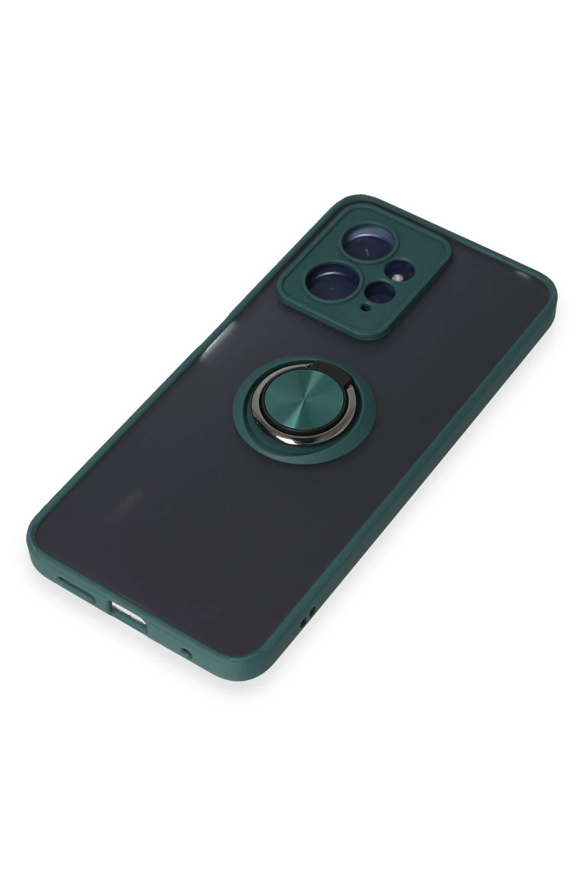 Newface Xiaomi Redmi Note 12 4G Kılıf Montreal Yüzüklü Silikon Kapak - Yeşil
