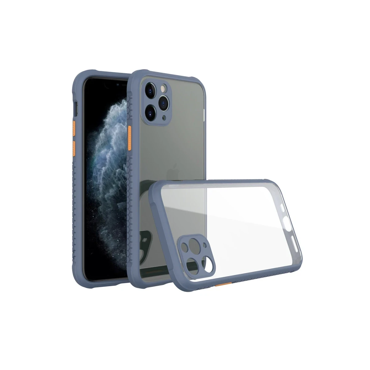 Newface Apple iPhone 11 Pro Kılıf Miami Şeffaf Silikon - Gri