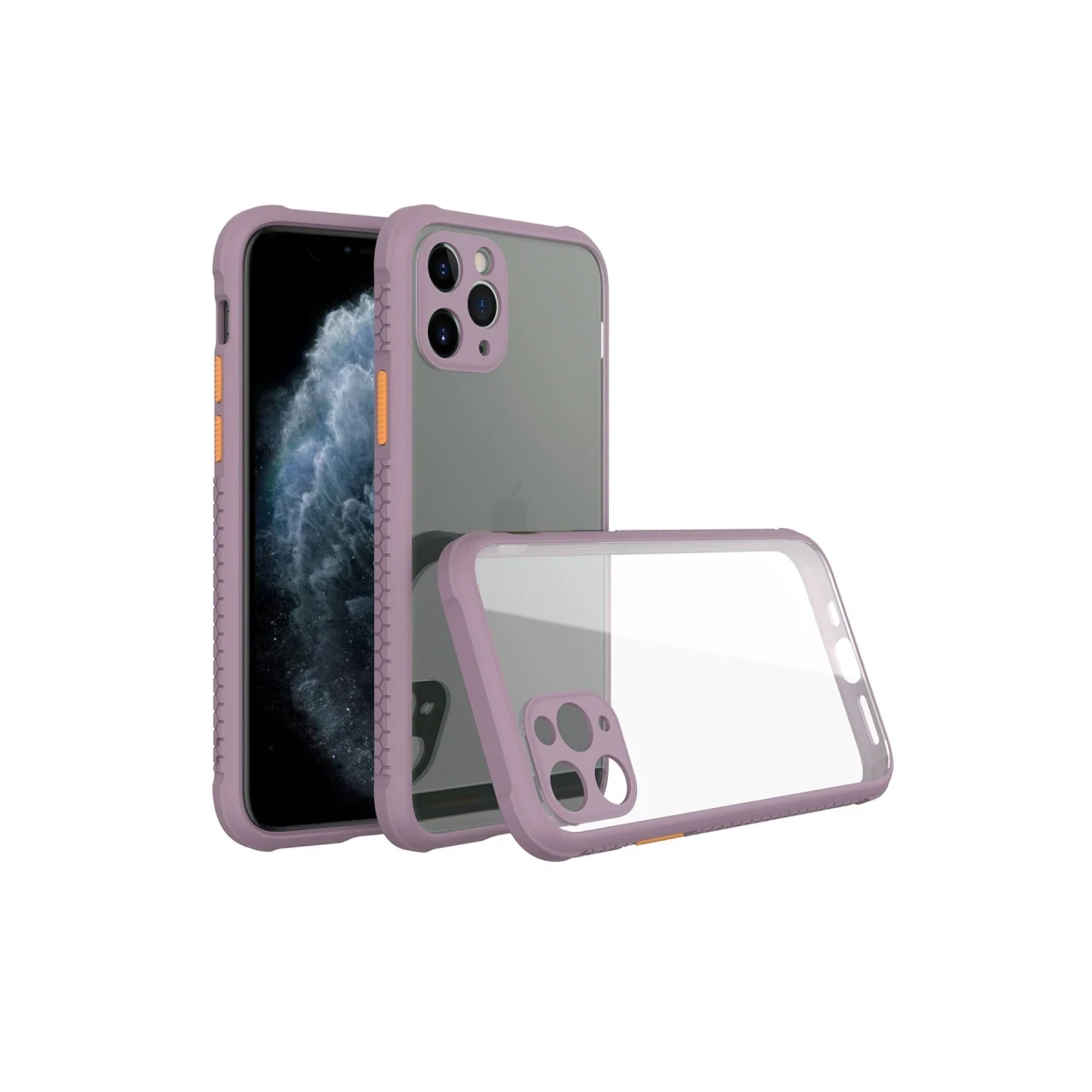 Newface Apple iPhone 11 Pro Kılıf Miami Şeffaf Silikon - Açık Mor