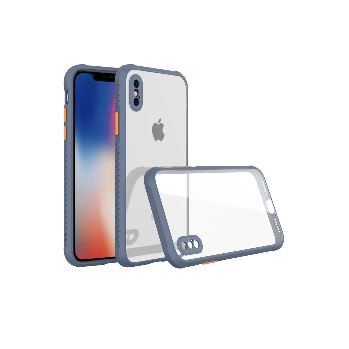 Newface Apple iPhone XS Max Kılıf Miami Şeffaf Silikon - Gri