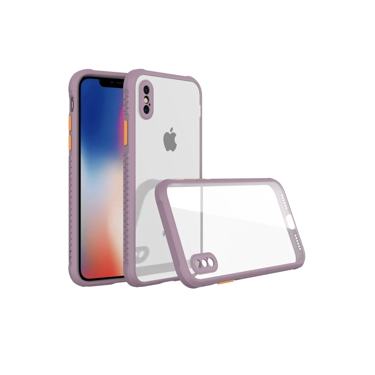 Newface Apple iPhone XS Max Kılıf Miami Şeffaf Silikon - Açık Mor