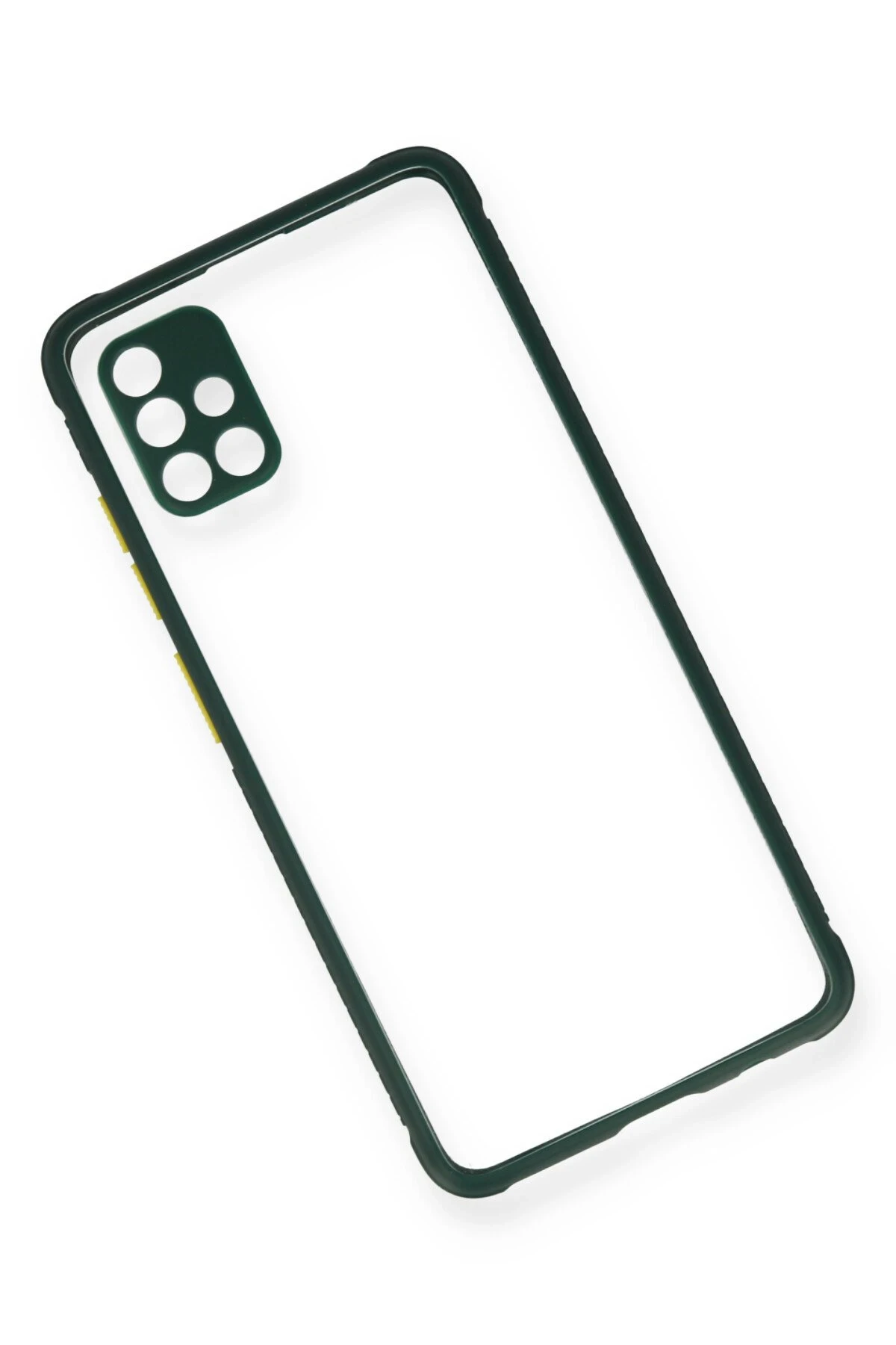 Newface Samsung Galaxy A71 Kılıf Miami Şeffaf Silikon - Koyu Yeşil