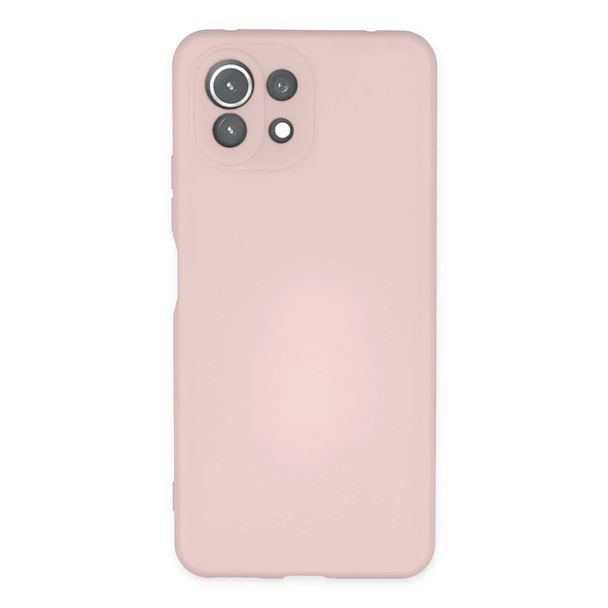 Newface Xiaomi Mİ 11 Lite Kılıf Nano içi Kadife Silikon - Pudra