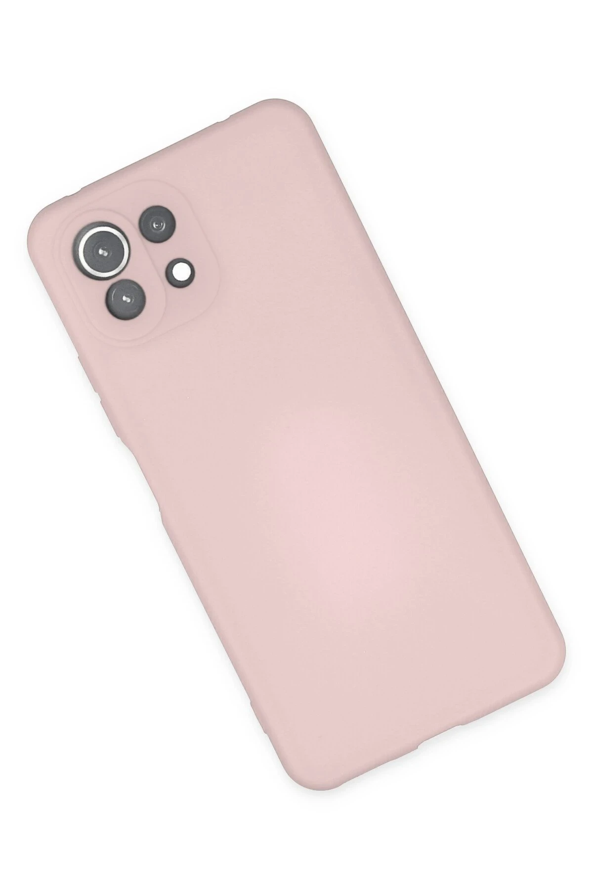 Newface Xiaomi Mİ 11 Lite Kılıf Nano içi Kadife Silikon - Pudra