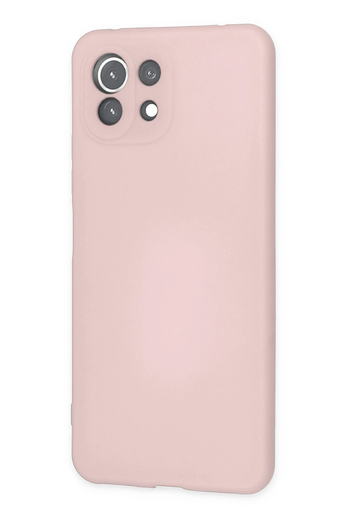 Newface Xiaomi Mİ 11 Lite Kılıf Nano içi Kadife Silikon - Pudra