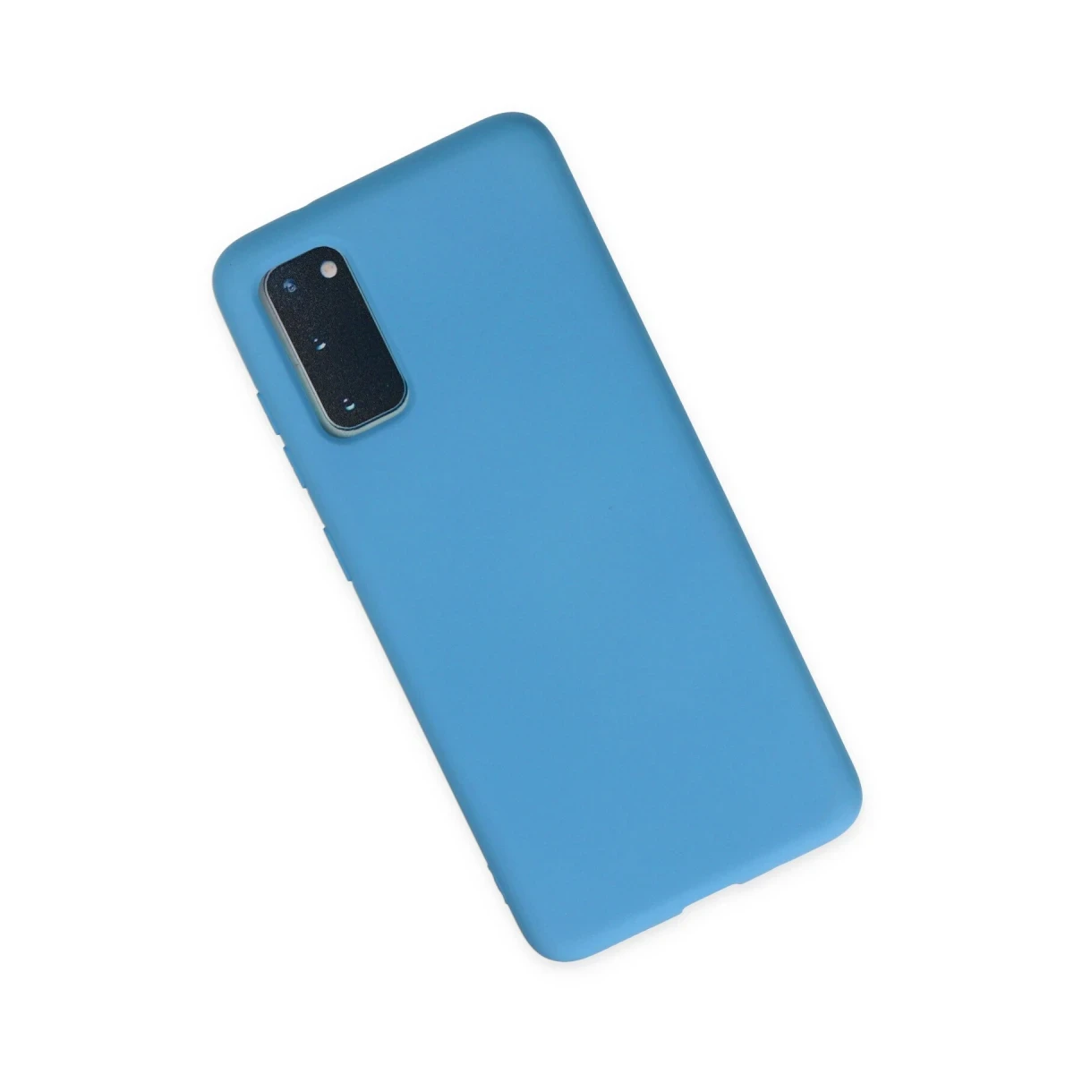 Samsung Galaxy S20 Kılıf Nano içi Kadife Silikon - Mavi