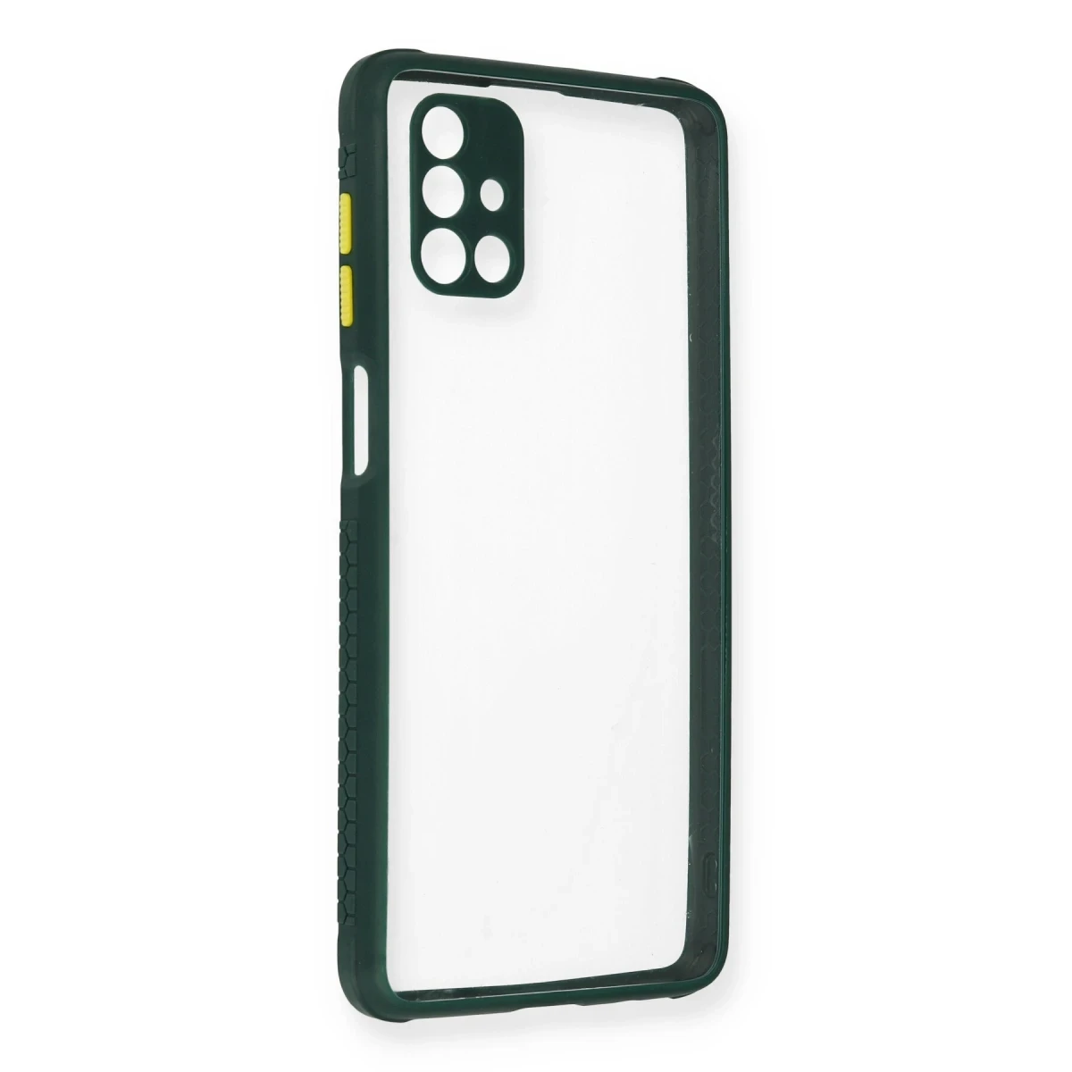 Newface Samsung Galaxy M51 Kılıf Miami Şeffaf Silikon - Koyu Yeşil