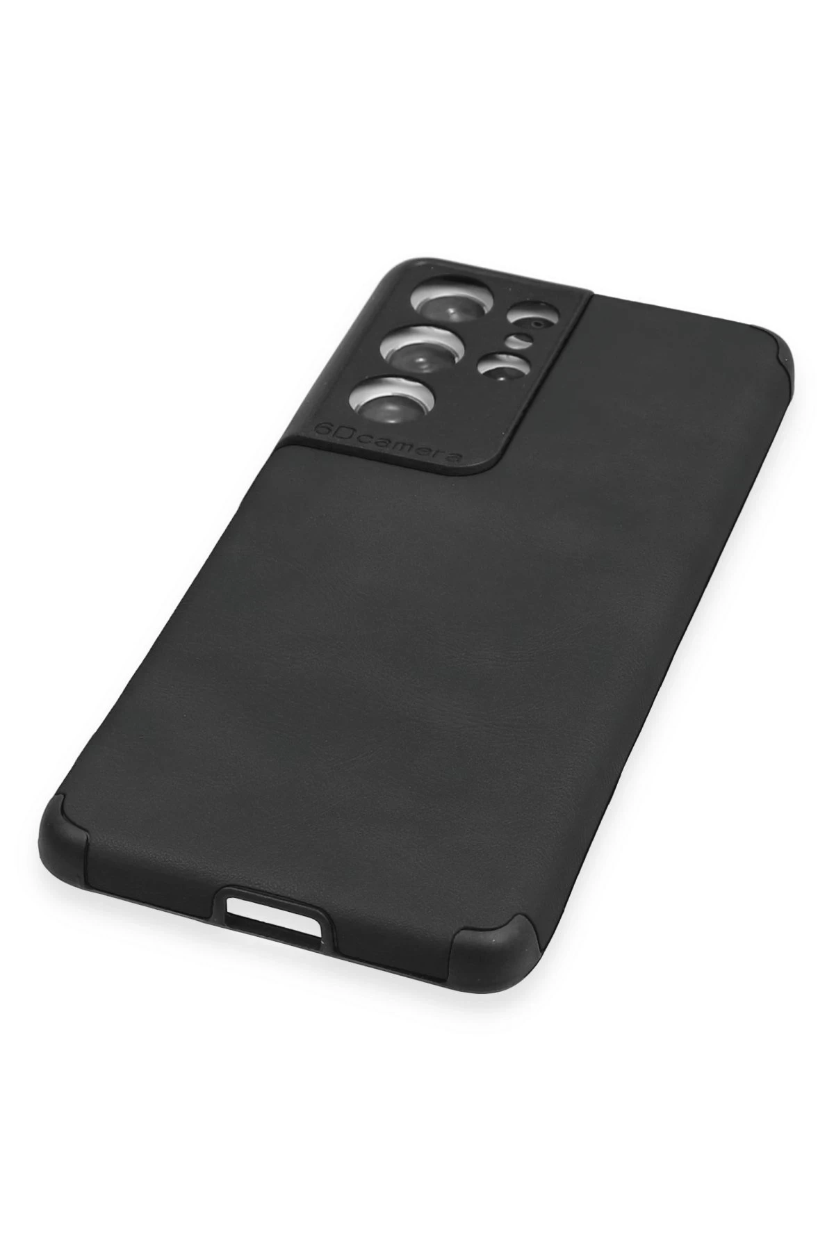 Newface Samsung Galaxy S21 Ultra Kılıf Loop Deri Silikon - Siyah