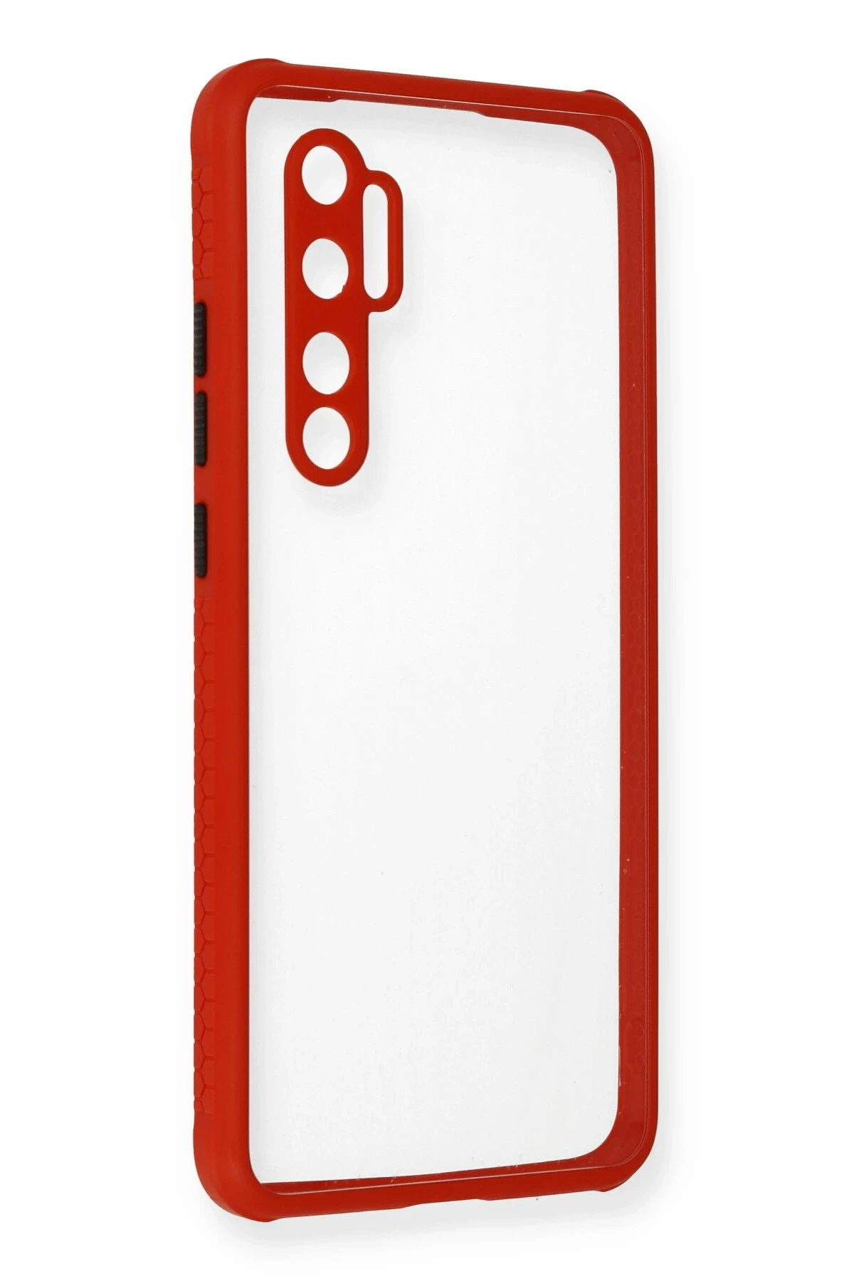 Newface Xiaomi Mi Note 10 Lite Kılıf Miami Şeffaf Silikon - Kırmızı