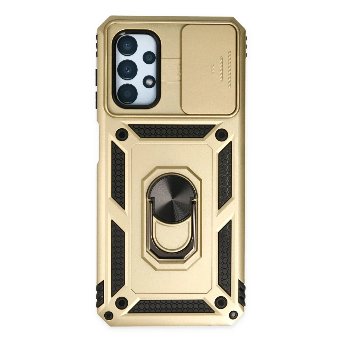 Newface Samsung Galaxy A33 5G Kılıf Pars Lens Yüzüklü Silikon - Gold