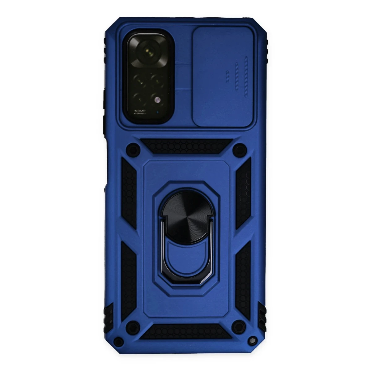 Newface Xiaomi Redmi Note 11 Kılıf Pars Lens Yüzüklü Silikon - Lacivert