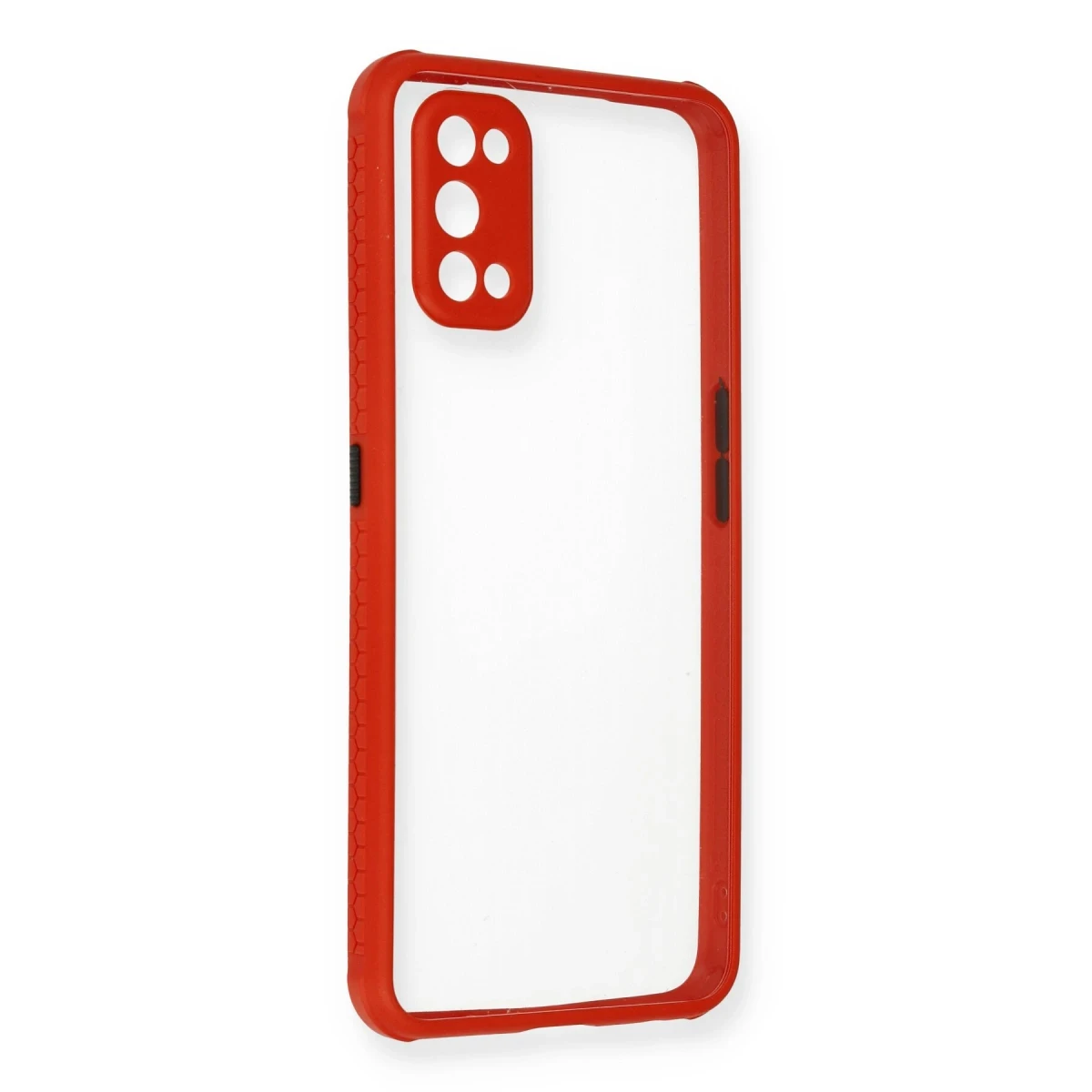 Newface Realme 7 Pro Kılıf Miami Şeffaf Silikon - Kırmızı