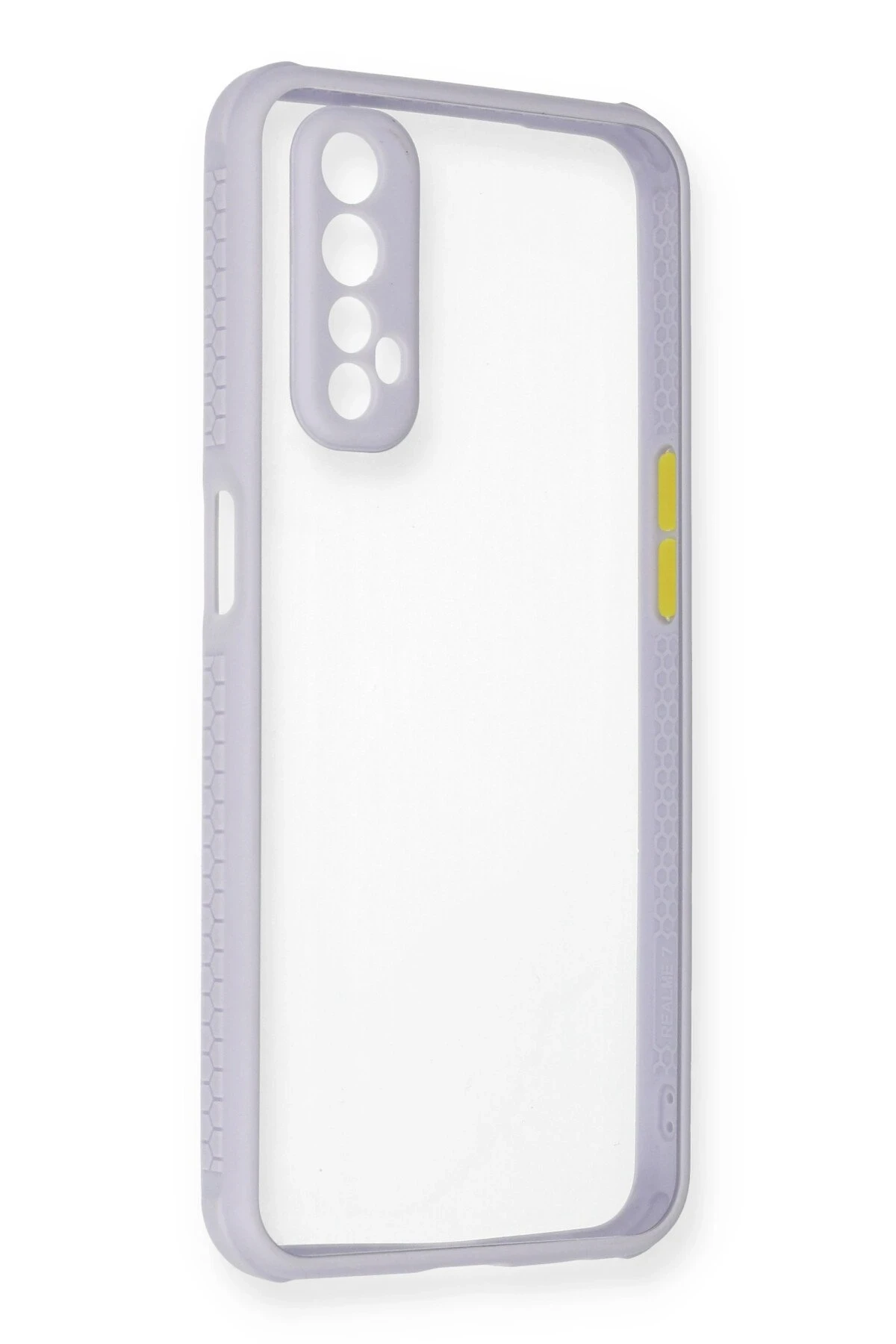 Newface Realme 7 Kılıf Miami Şeffaf Silikon - Lila