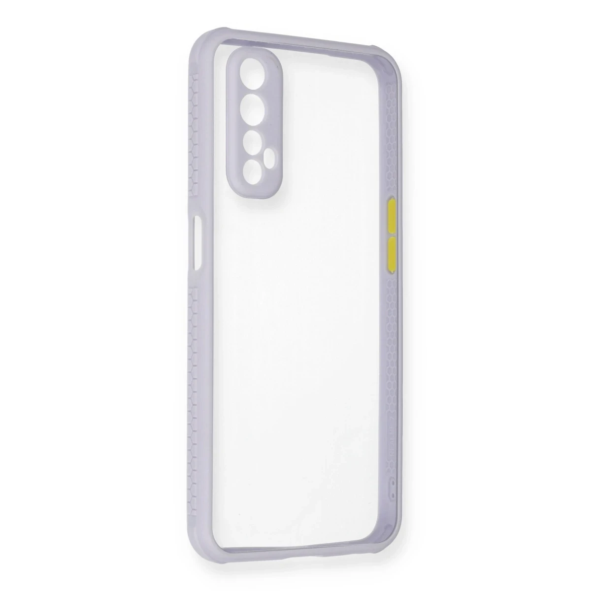 Newface Realme 7 Kılıf Miami Şeffaf Silikon - Lila