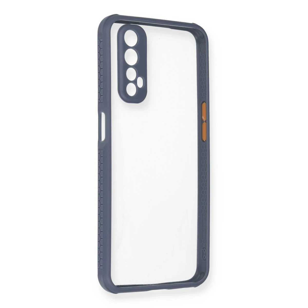 Newface Realme 7 Kılıf Miami Şeffaf Silikon - Gri