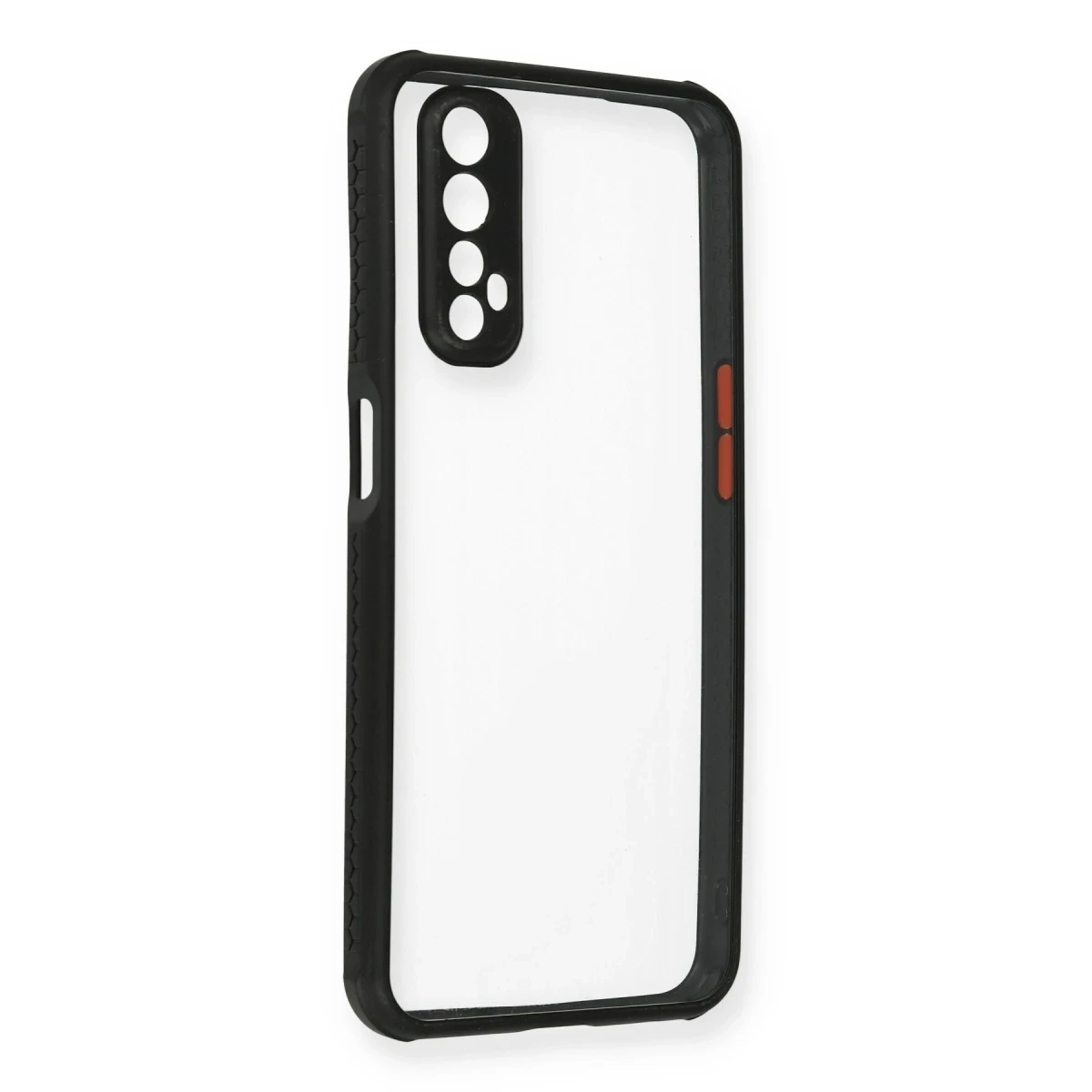 Newface Realme 7 Kılıf Miami Şeffaf Silikon - Siyah