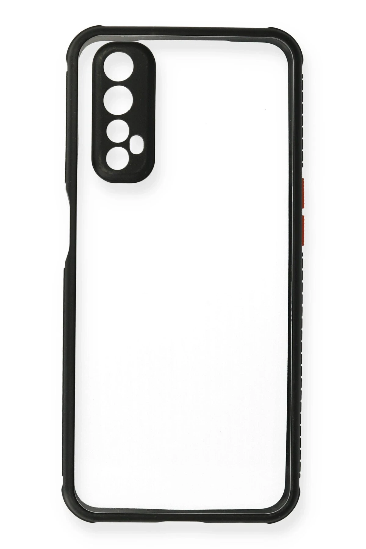 Newface Realme 7 Kılıf Miami Şeffaf Silikon - Siyah