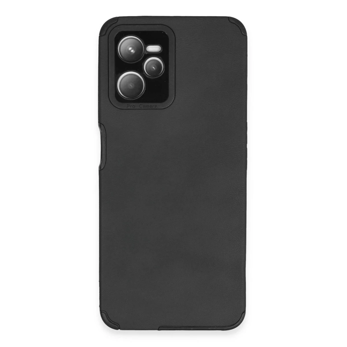 Newface Realme C35 Kılıf Loop Deri Silikon - Siyah