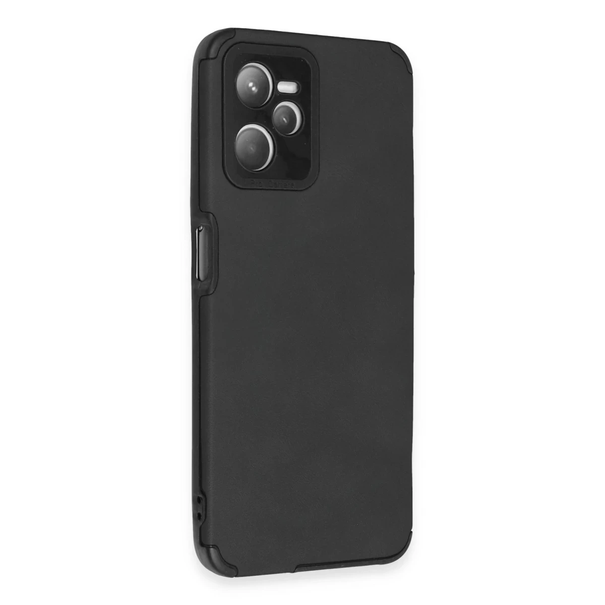 Newface Realme C35 Kılıf Loop Deri Silikon - Siyah
