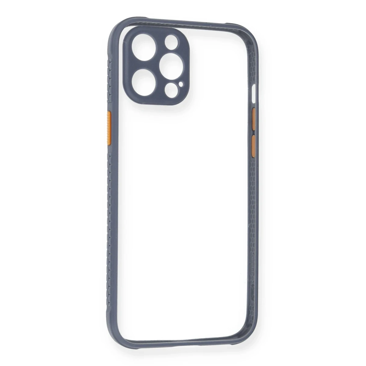 Newface Apple iPhone 12 Pro Kılıf Miami Şeffaf Silikon - Gri