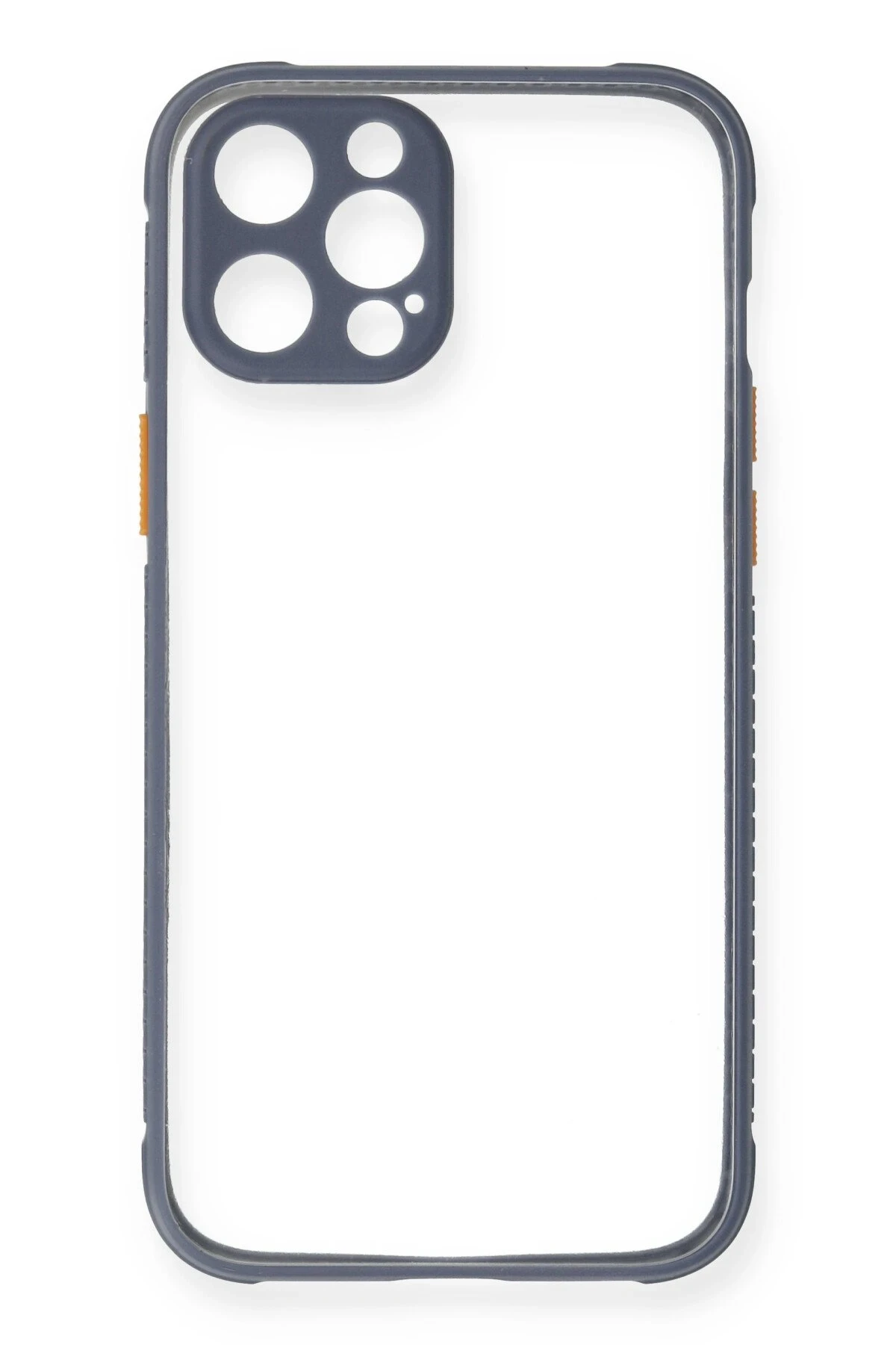 Newface iPhone 12 Pro Kılıf Miami Şeffaf Silikon - Gri