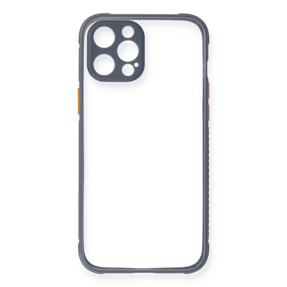 Newface Apple iPhone 12 Pro Kılıf Miami Şeffaf Silikon - Gri