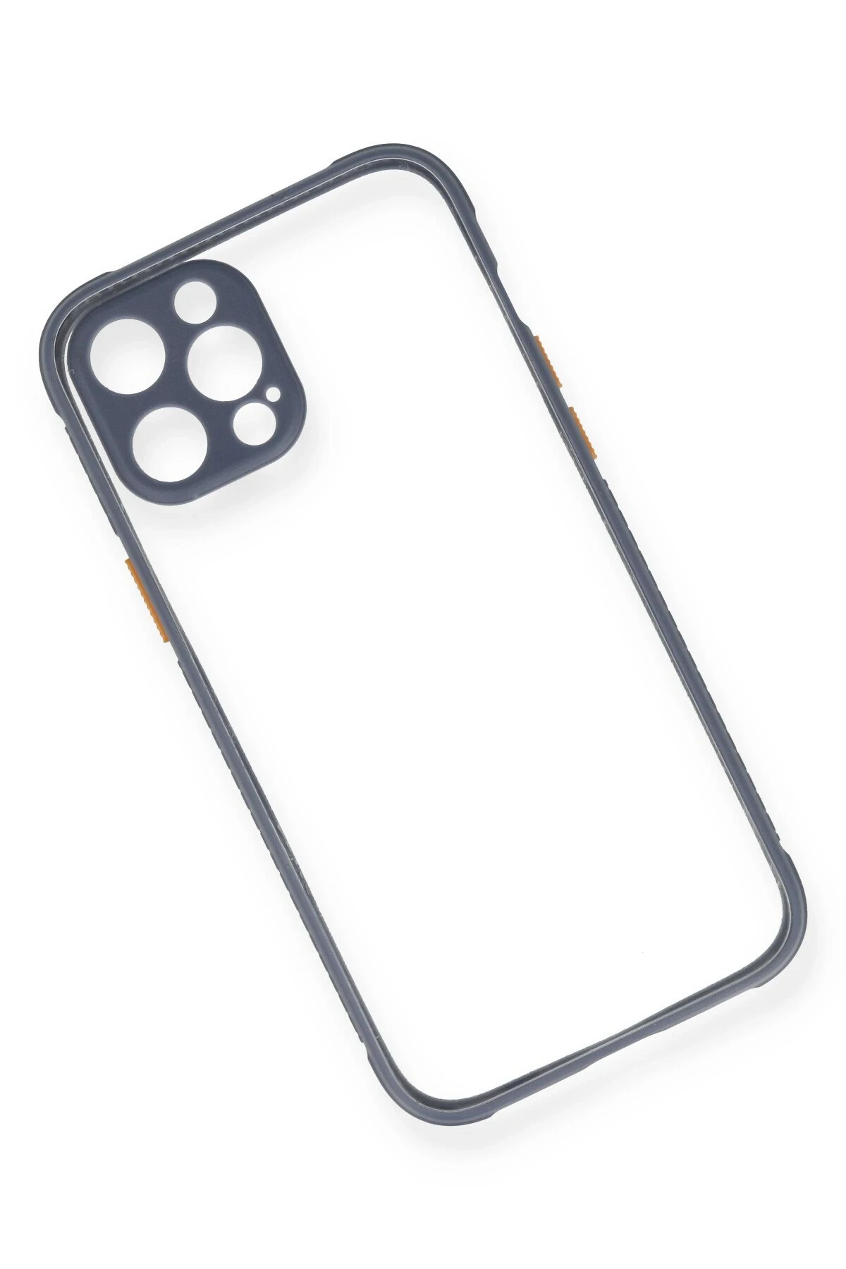 Newface iPhone 12 Pro Kılıf Miami Şeffaf Silikon - Gri