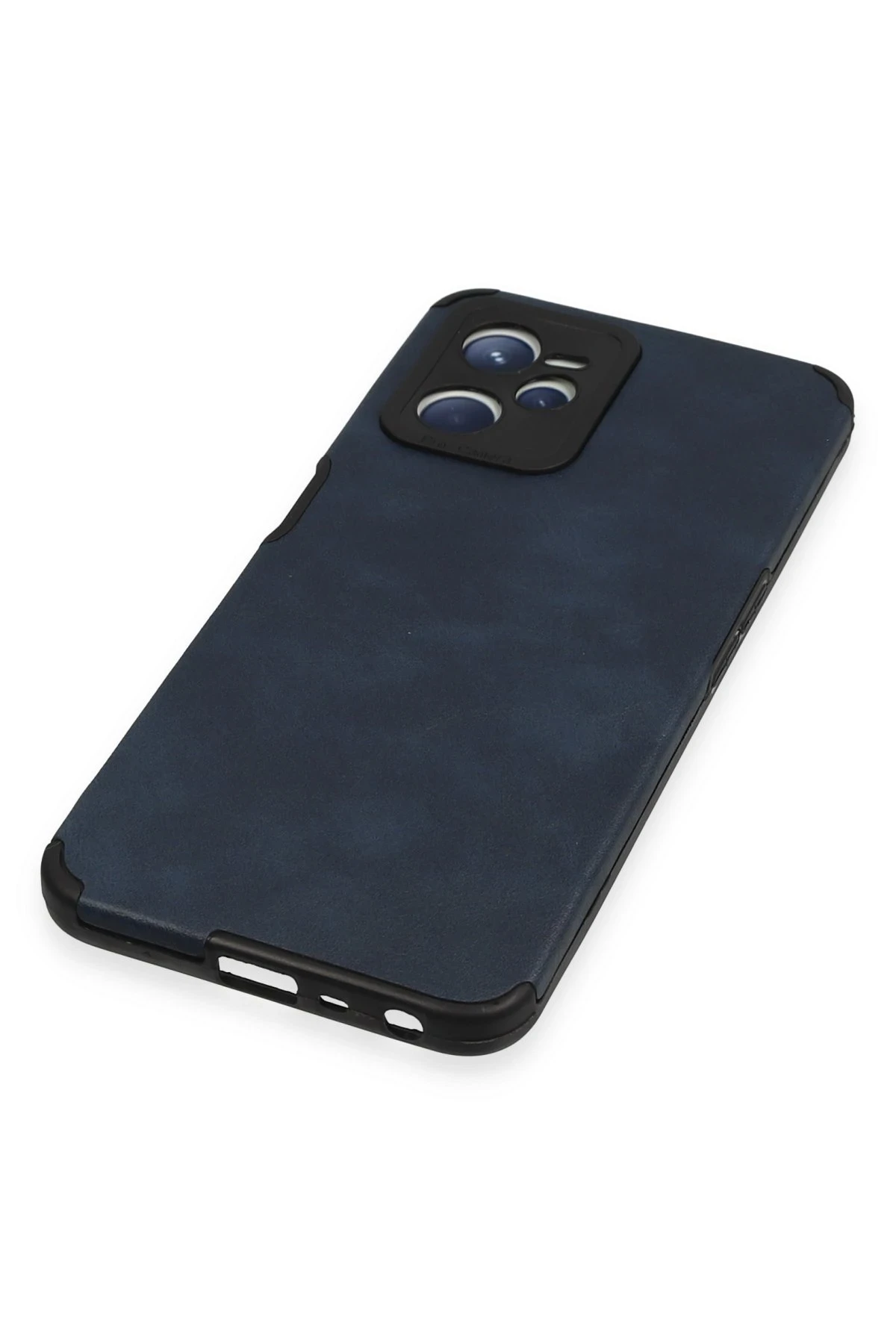 Newface Realme C35 Kılıf Loop Deri Silikon - Lacivert