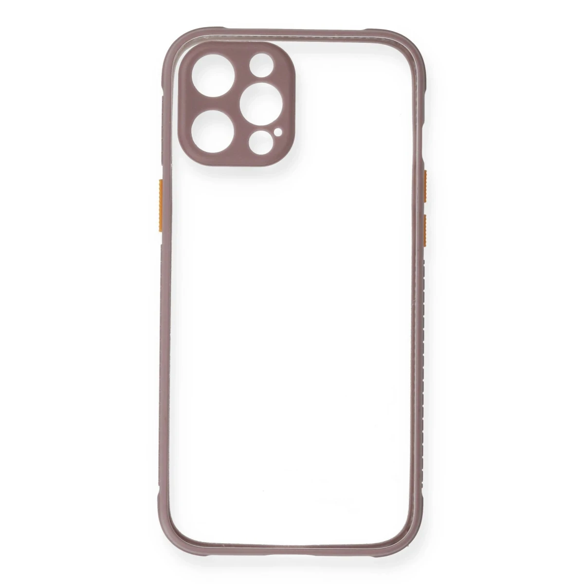 Newface Apple iPhone 12 Pro Kılıf Miami Şeffaf Silikon - Açık Mor