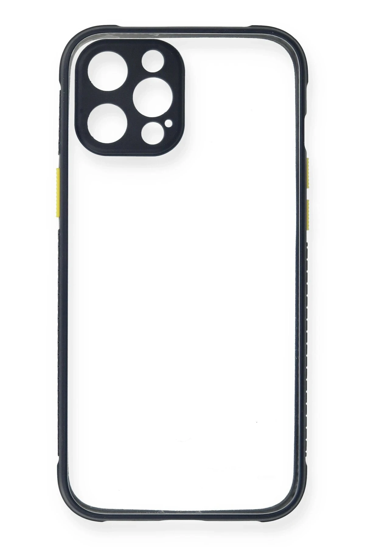 Newface iPhone 12 Pro Kılıf Miami Şeffaf Silikon - Lacivert