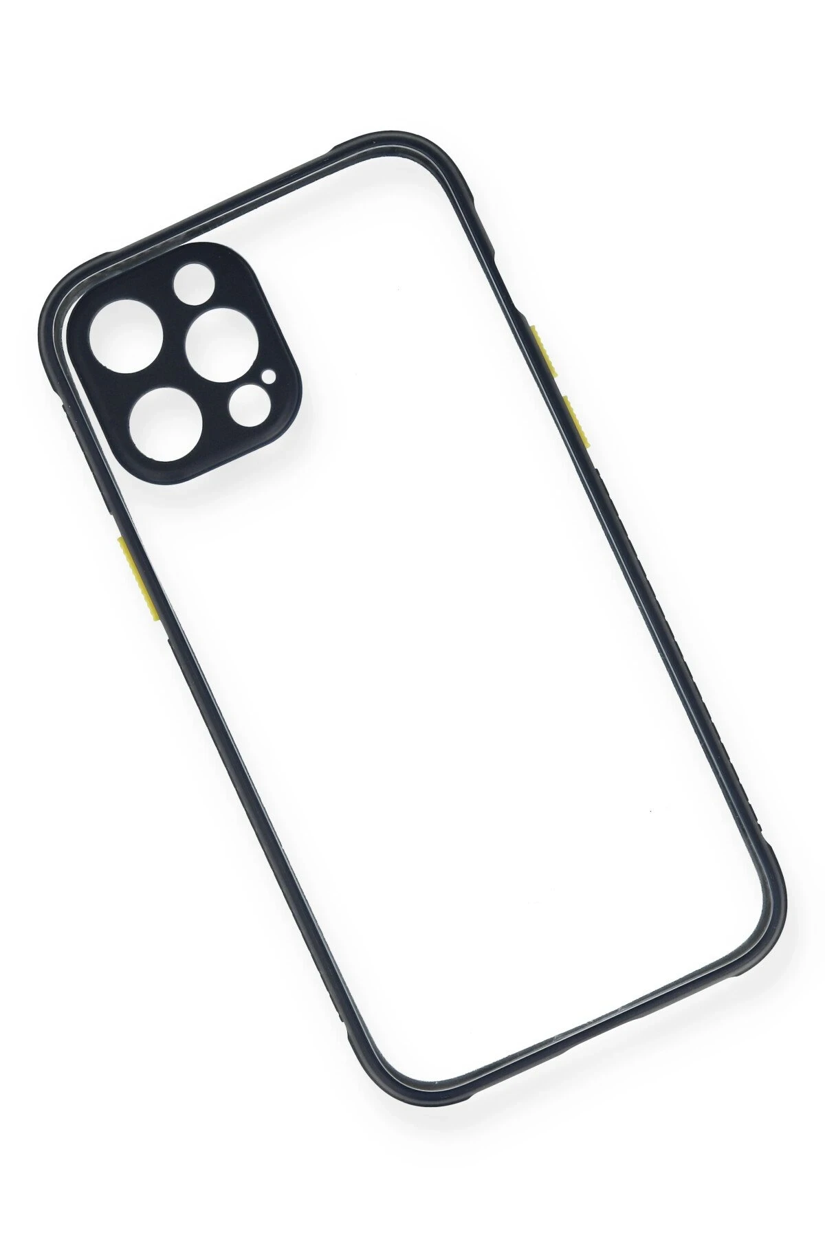 Newface iPhone 12 Pro Kılıf Miami Şeffaf Silikon - Lacivert