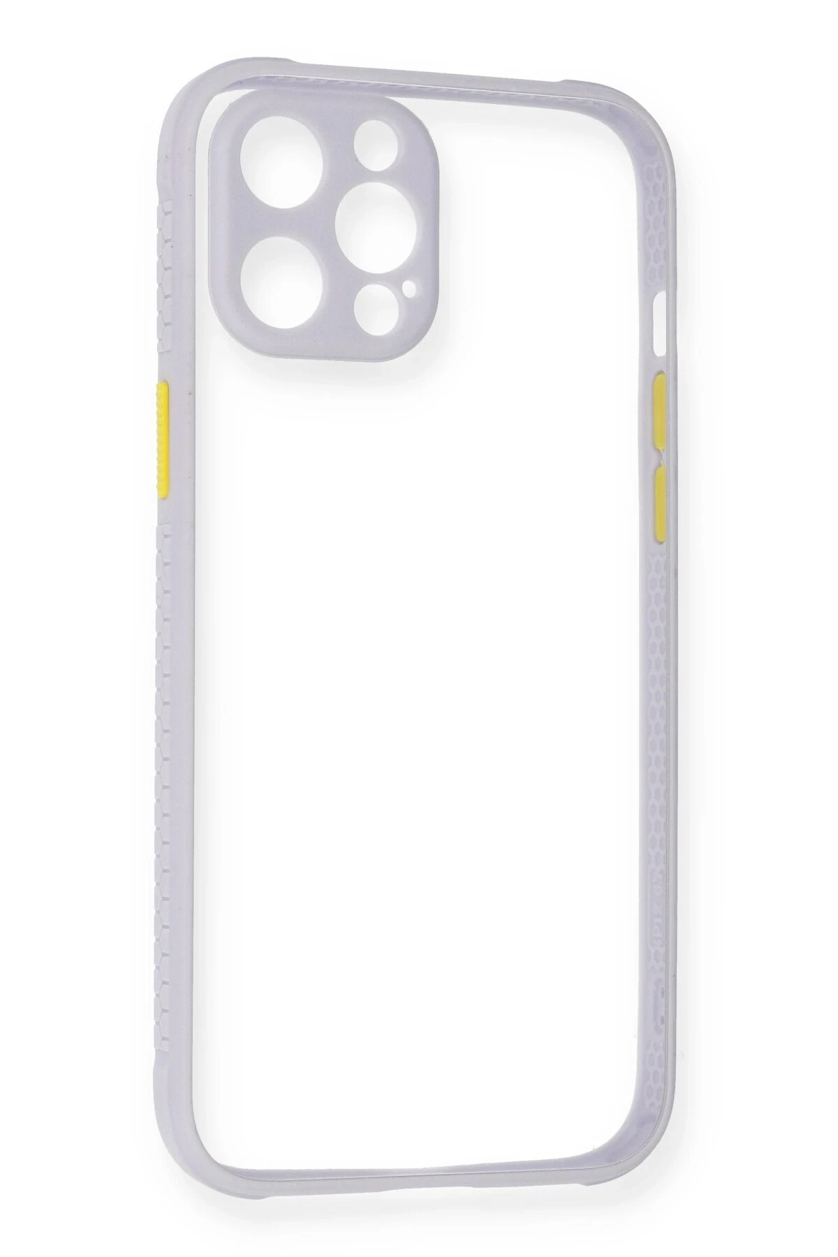 Newface iPhone 12 Pro Kılıf Miami Şeffaf Silikon - Lila