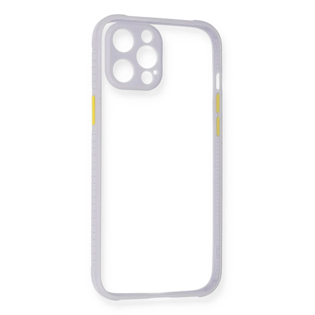 Newface Apple iPhone 12 Pro Kılıf Miami Şeffaf Silikon - Lila