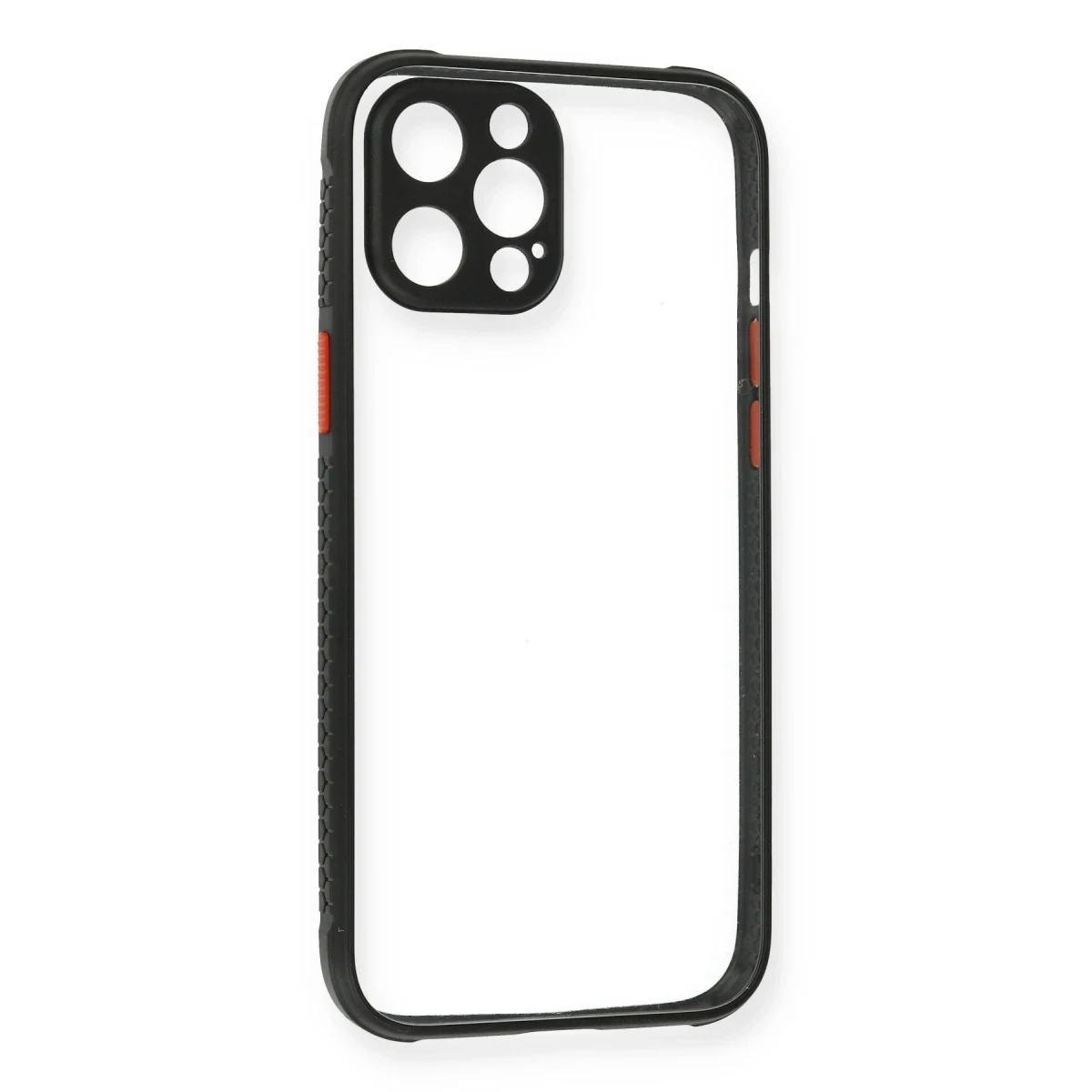 Newface Apple iPhone 12 Pro Kılıf Miami Şeffaf Silikon - Siyah