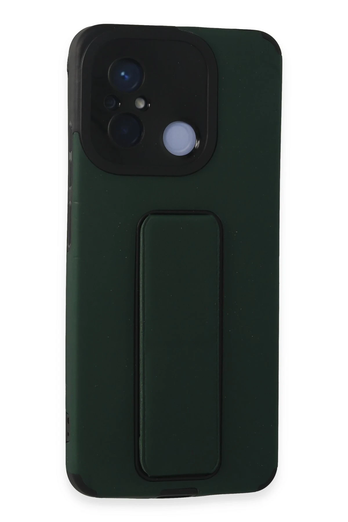Newface Xiaomi Redmi 12C Kılıf Mega Standlı Silikon - Yeşil