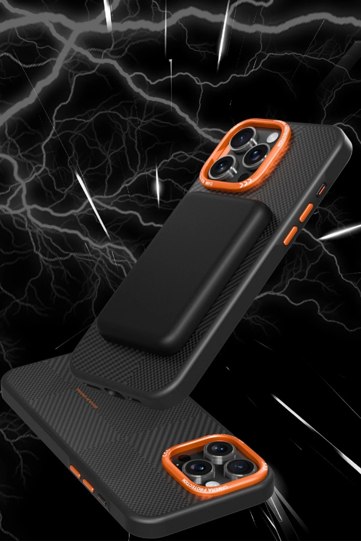 Joko Apple iPhone 16 Orange Karbon Magsafe Kapak - Siyah — görsel 4