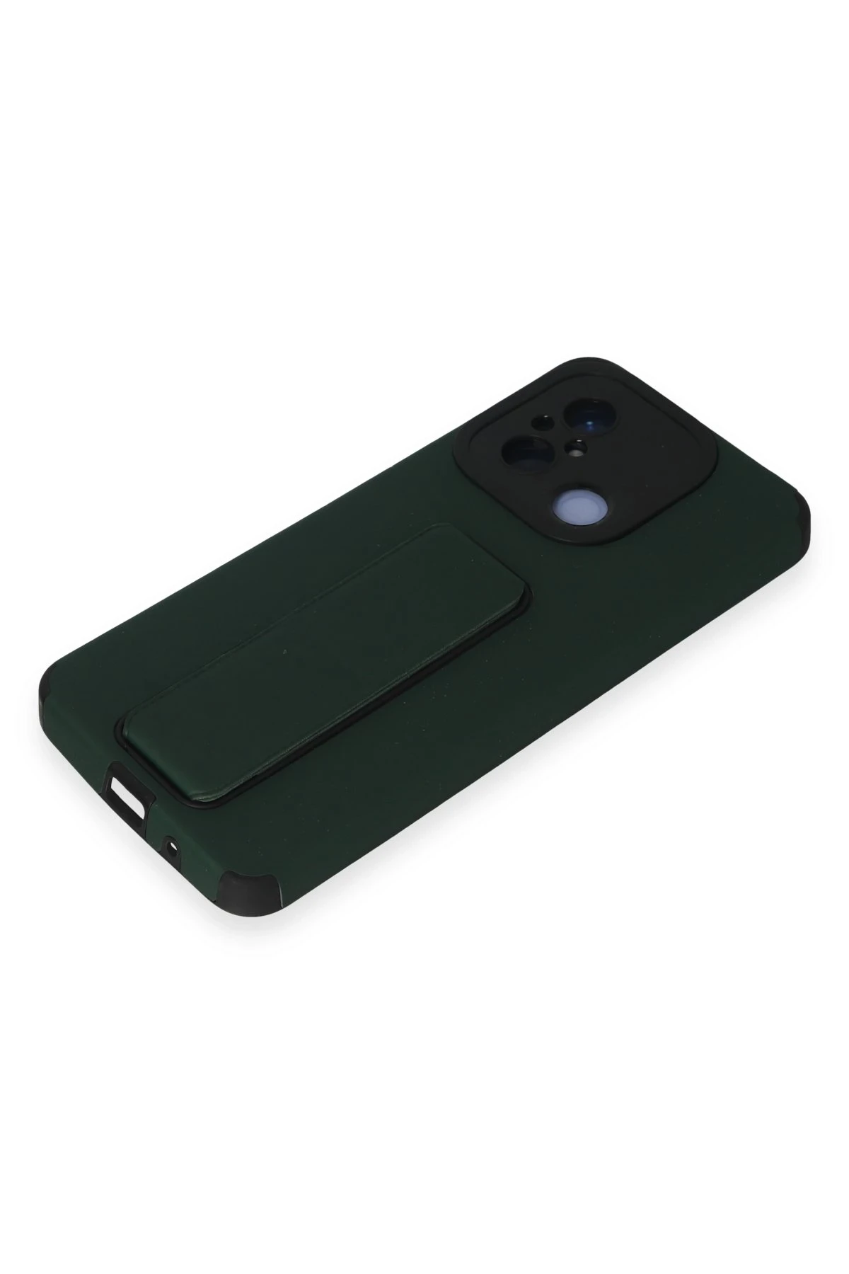 Newface Xiaomi Redmi 12C Kılıf Mega Standlı Silikon - Yeşil