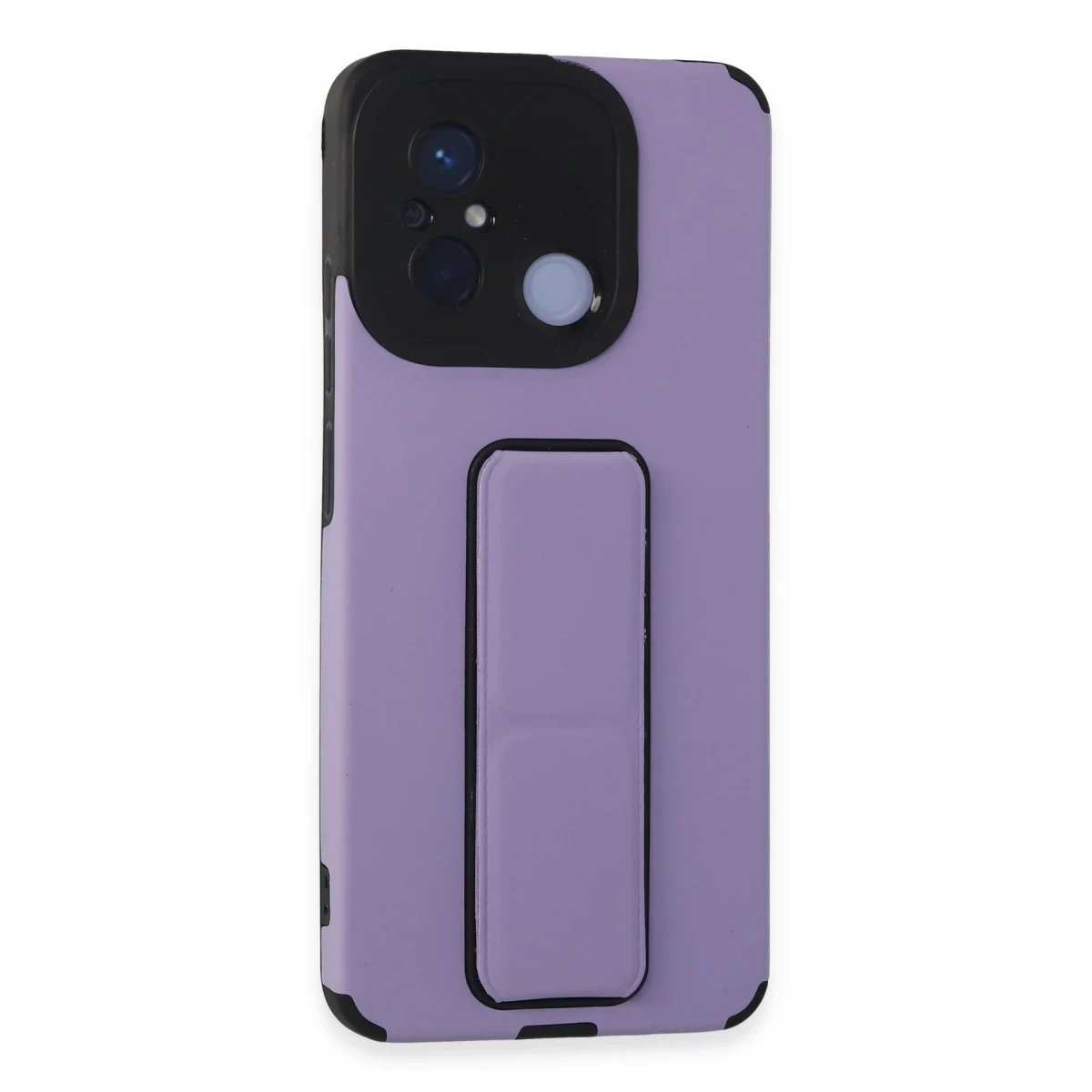 Newface Xiaomi Redmi 12C Kılıf Mega Standlı Silikon - Lila