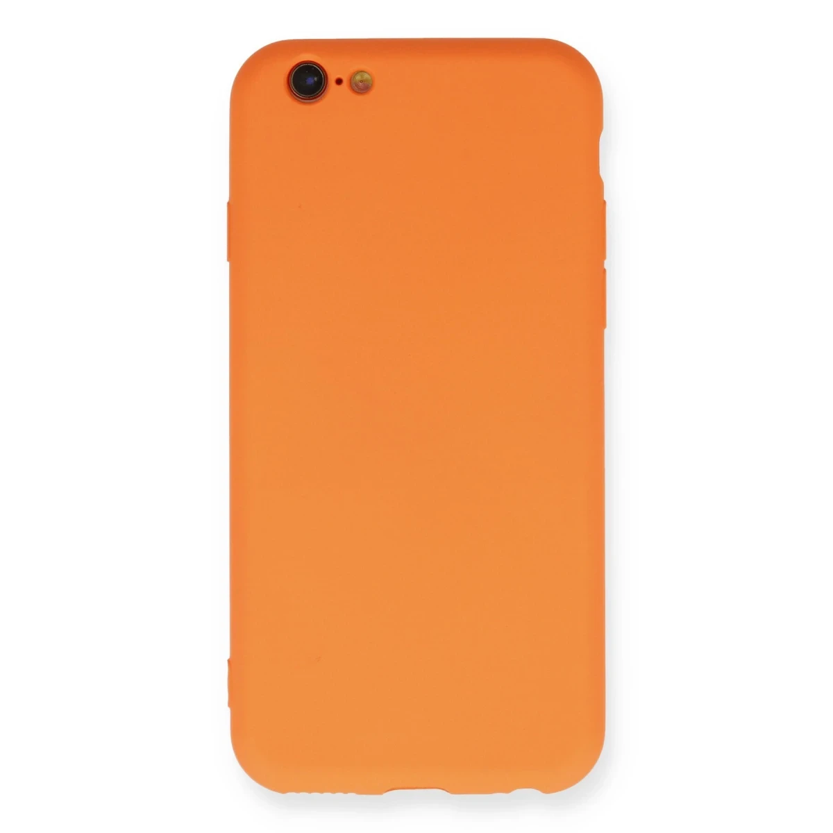 Newface Apple iPhone 6 Kılıf Nano içi Kadife Silikon - Turuncu