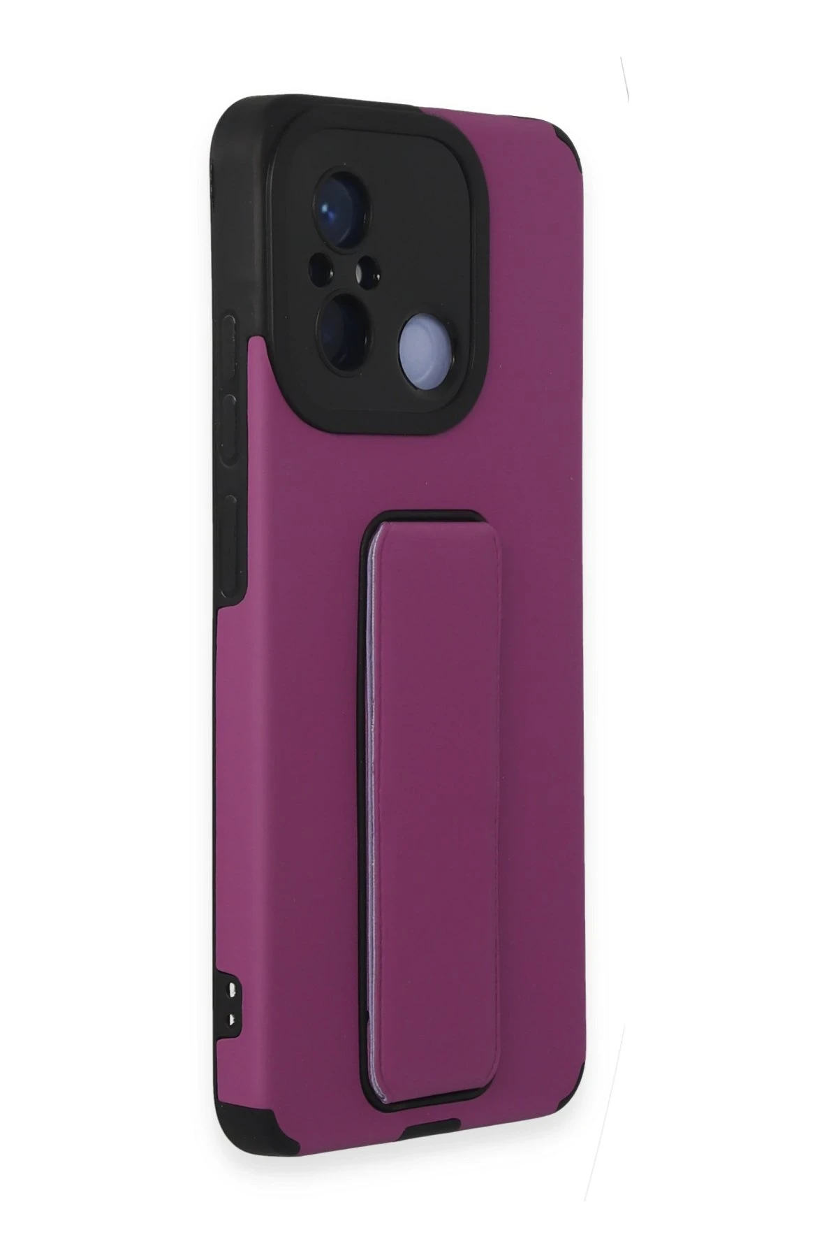 Newface Xiaomi Redmi 12C Kılıf Mega Standlı Silikon - Mor