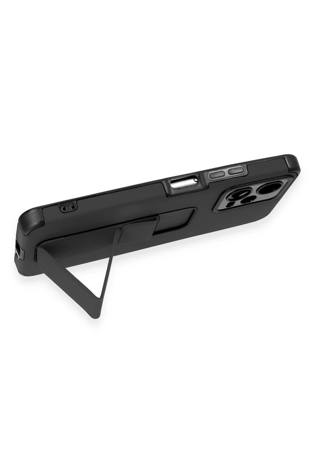 Newface Xiaomi Poco X5 5G Kılıf Mega Standlı Silikon - Siyah