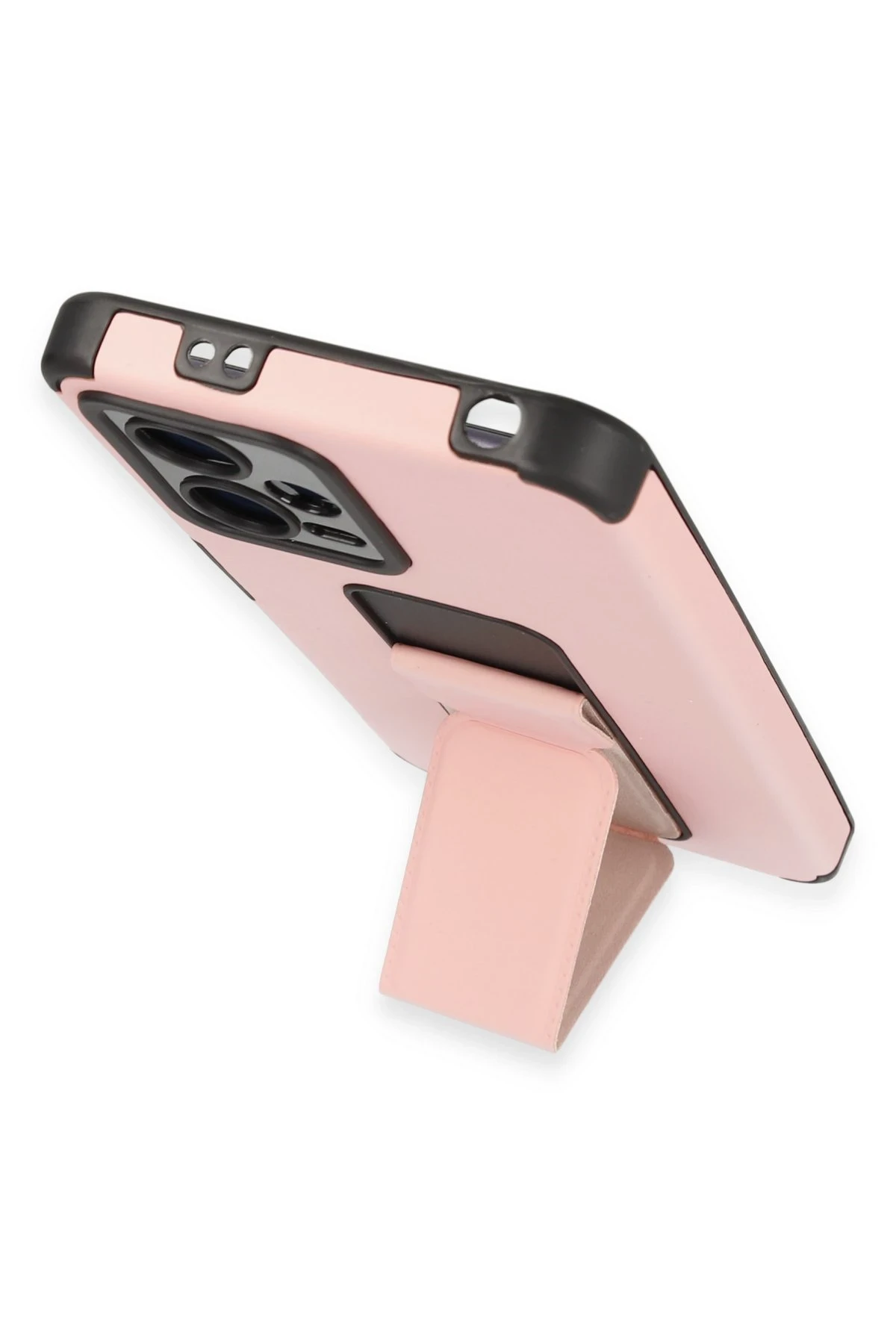 Newface Xiaomi Poco X5 5G Kılıf Mega Standlı Silikon - Pudra