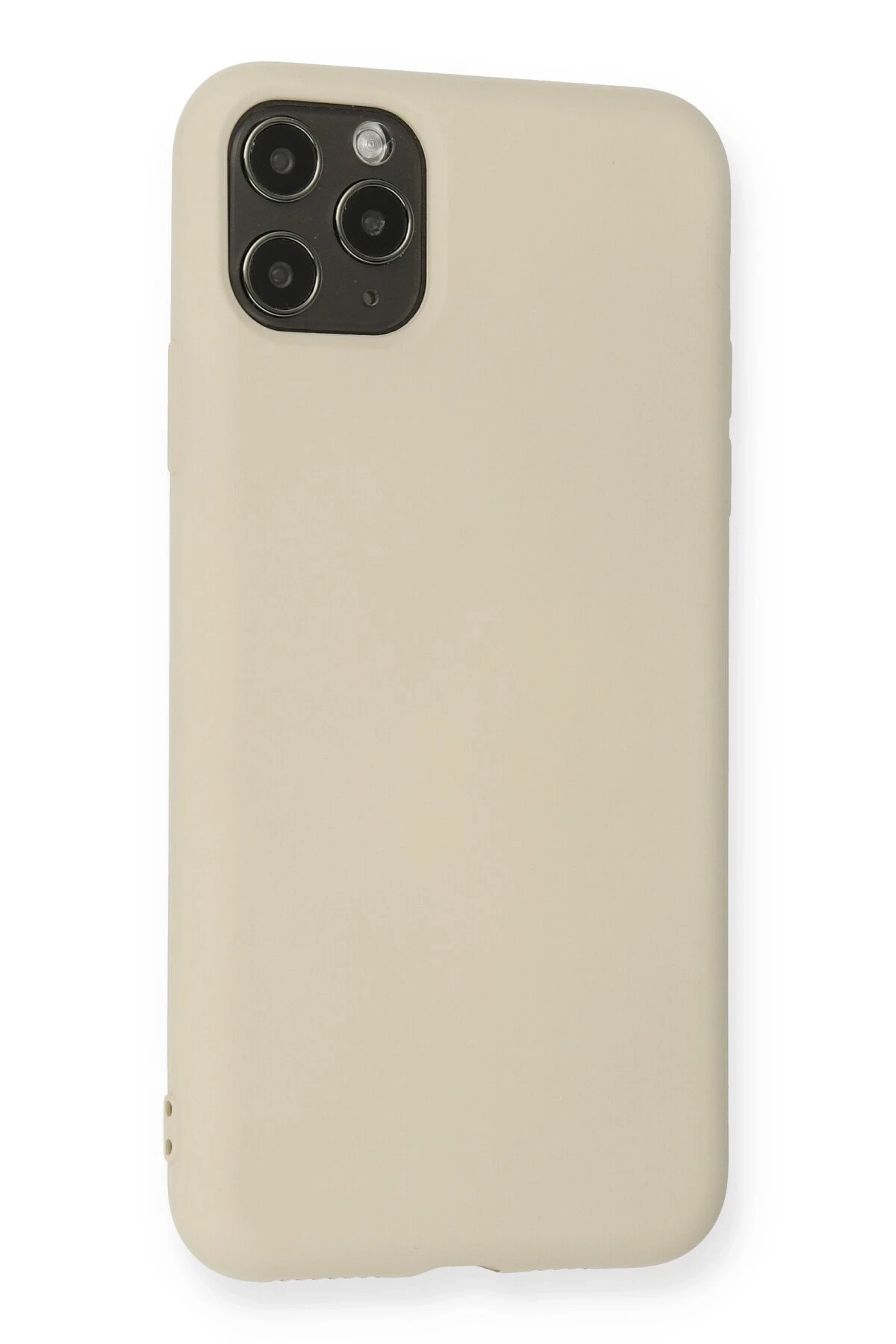 Newface iPhone 11 Pro Max Kılıf Nano içi Kadife Silikon - Bej